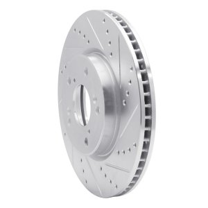 Honda Accord Brake Rotor (1) - Front Right - R1 Concepts - Drilled & Slotted - Silver - `13-`22